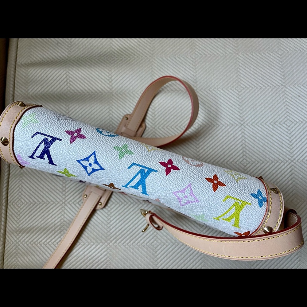 LV Takashi Murakami White Multicolor Sologne - Picture 6 of 8